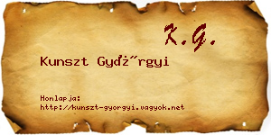 Kunszt Györgyi névjegykártya